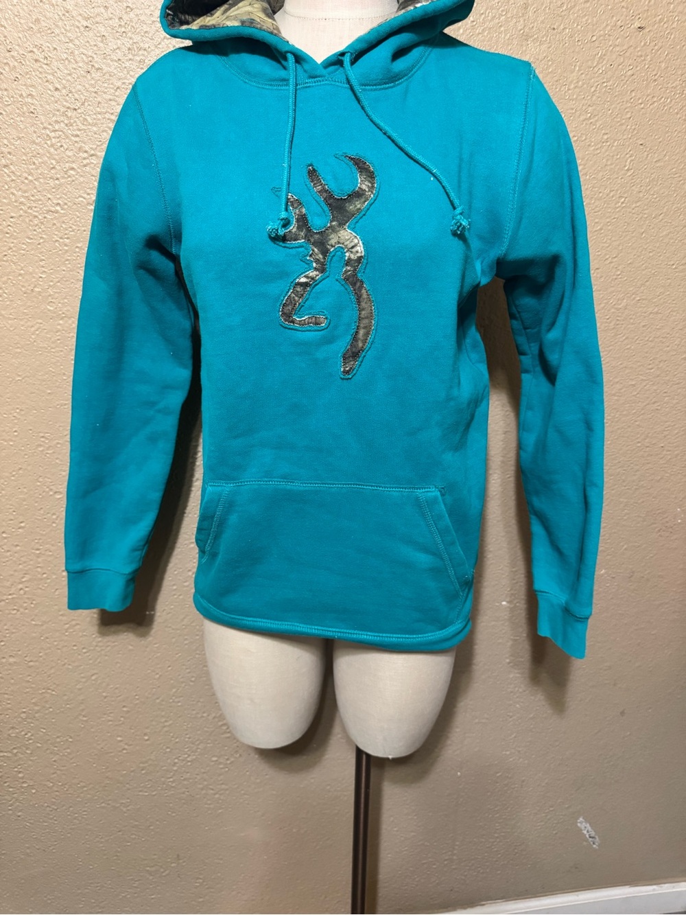 Browning Teal Hooded Pullover with Metallic Logo